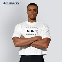 T-shirt Kuenzi à logo personnalisé, coupe classique, 100% coton, 250 GSM, doux, durable, blanc, grande taille, col rond, coupe ample pour hommes