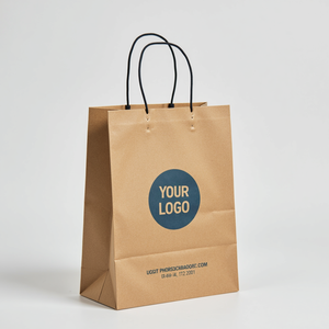 Bolsa de compras de papel Kraft ecológica al por mayor, papel de arte personalizado de alta calidad con logotipo impreso - Product Image 4