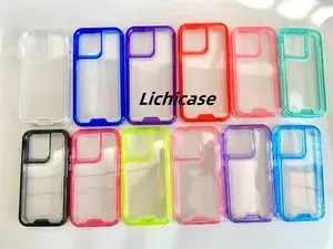 Fundas de teléfono de 3 capas para Moto E14 G34 5G G04 G24 Power funda combinada colorida transparente anticaída contraportada para Moto G84 G54