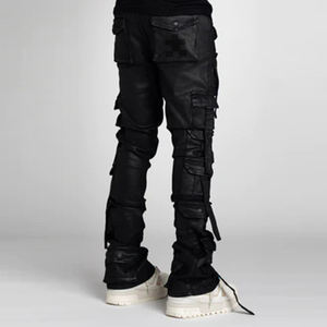 DiZNEW Jeans pour hommes Jeans déchirés coniques de style de rue Jeans pour hommes déchirés minces à la mode et pliants - Product Image 2