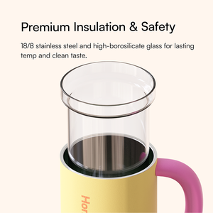 Vaso Térmico Hong Ling con Revestimiento de Vidrio Extraíble de 800 ml, Taza de Café Aislada al Vacío con Asa y Pajita, Libre de BPA, con Logotipo Personalizado - Product Image 2