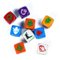 Dés polyédriques carrés en acrylique solide de 16 mm D6 gravés avec logo personnalisé Udixi, en couleurs personnalisées