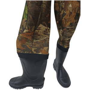 <span class=keywords><strong>Cuissardes</strong></span> à bout en acier néoprène 4mm avec sangle réglable PVC Bottes Feuille Camo Design Imperméable pour la chasse Pêche <span class=keywords><strong>Grande</strong></span> Poche - Product Image 6