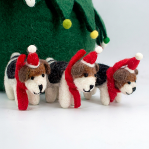 Wholesale Felt <b>Red</b> <b>Scarfed</b> Puppy Ornament Handmade Christmas Hanging Dog Decor Child Pet Lover Gift Set Holiday Supplies - Product Image 1