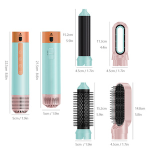 Sèche-cheveux, lisseur et boucleur 5-en-1 transfrontalier à air chaud, en céramique tourmaline, filaire, réutilisable pour cheveux secs et humides - Product Image 1