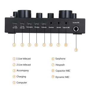 V8 Plus scheda Audio dal vivo con cavo Audio cavo USB BT accompagnamento effetti sonori universale per il <span class=keywords><strong>Computer</strong></span> del telefono - Product Image 3