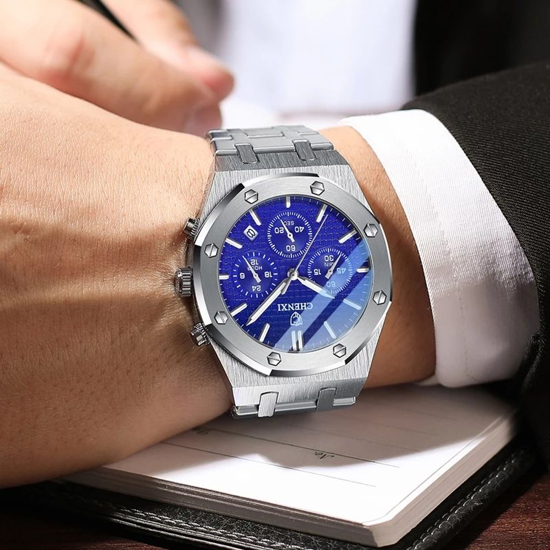 2022 Chenxi 948 Men Sport Chronograph Watch Stainless Steel With
