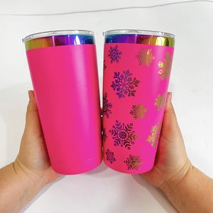 8pack Custom logo Holographic rainbow Plated <b>Macarone</b> Powder Coated 20oz Stainless Steel Tumbler for Laser Engraving - Product Image 2