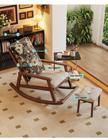 Fauteuil à bascule relaxant, fauteuil inclinable pour adultes, chaise de relaxation en bois pour balcon et salon