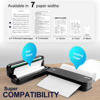 Printer Thermal Portabel A4 Mini untuk Nirkabel Baterai 2600mAh 203dpi Bahan ABS Tanpa Tinta IOS Bisnis