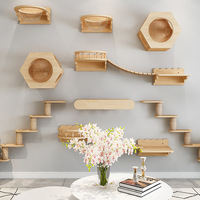 Nouvelle plateforme murale en bois DIY populaire pour chat, idéale pour l'escalade, le sport et le repos – Mobilier pour chat