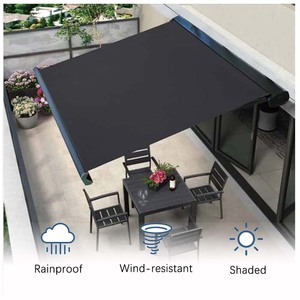 Toldo retráctil montado en la pared para exteriores con LED moderno, toldo de casete completo con energía <span class=keywords><strong>solar</strong></span>, toldo retráctil eléctrico - Product Image 1