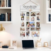 Cadre photo mural en bois écologique peint avec tableau noir