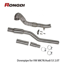 Tubo de Escape de Alto Rendimiento Rongdi, Acero Inoxidable 304, Acabado Cepillado, Protector Térmico, para Audi S3 VW GOLF MK7R/7.5R 2.0T - Product Image 6