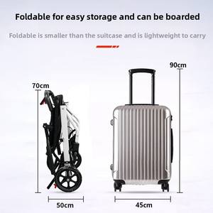 Fauteuil roulant manuel pliant compact et léger adapté à la cabine de l'avion et au rangement facile - Product Image 3