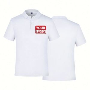 Custom Promotion Print Logo Solid Color Plain Blank Pique Polyester Embroidery Washed T Shirt Cotton T-shirts Men's Polo Shirts - Product Image 2