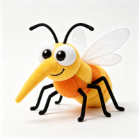 Jouet en peluche moustique amusant, plusieurs couleurs, insecte de dessin animé, poupée en peluche, figurine de insecte mignonne et douce pour enfants, cadeau, décoration de la maison