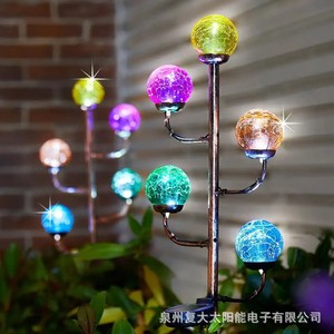 Solar Glass Iron Garden Stake Light Colorful <b>Ball</b> <b>Led</b> Outdoor Decor Water Resistant Free Standing - Product Image 5