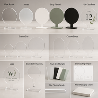 Panneau de table rond personnalisé en acrylique pour mariage, impression UV couleur, porte-carte de place transparent pour décoration de réception et événements