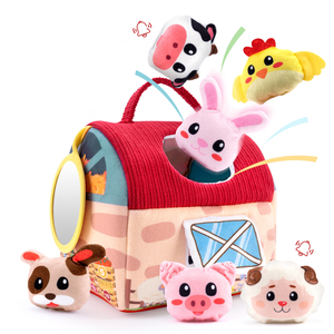 Juego de Juguetes Sensoriales de Animales de Granja Montessori con Almacenamiento en Forma de Granero, <span class=keywords><strong>Juguete</strong></span> de Desarrollo Temprano para Bebés de 6 a 18 Meses - Product Image 1