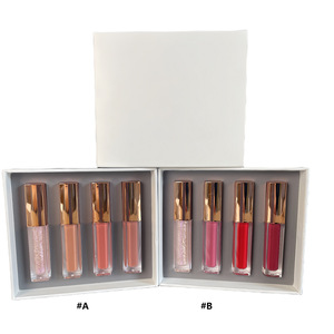 Private Label Liquid Matte <b>Lipstick</b> Kit Glossy Lip Gloss Vegan Waterproof 4 Colors Lipgloss Set - Product Image 3