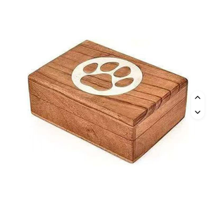 狗宠物骨灰盒纪念品毛发收纳盒带爪印雕刻宠物葬礼用品 - Product Image 1
