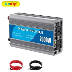 Inverter 2000W daya mobil s,12v hingga 110v 220V AC konverter dengan baterai outlet ganda untuk kendaraan