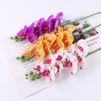 Orchidées Phalaenopsis artificielles 9 têtes Real Touch Mini fleur d'orchidée pour la décoration de la maison de fête de mariage