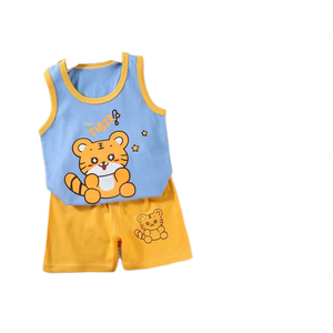 Conjunto <span class=keywords><strong>de</strong></span> Camiseta sin Mangas y Pantalones Cortos <span class=keywords><strong>de</strong></span> Verano para Niños, <span class=keywords><strong>de</strong></span> Algodón, con Estampado <span class=keywords><strong>de</strong></span> Dibujos Animados y Avatares, Estilo Coreano, Unisex, para Niños y Niñas, Uso Diario - Product Image 2