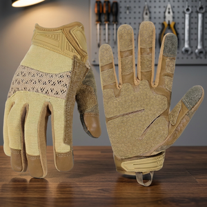 Guantes de Seguridad JNA GROUP Negros y Amarillos de PU con Textura de Tractor, Antideslizantes, con Muñequera Elástica, 7 oz, Sin Silicona ni Látex - Product Image 3