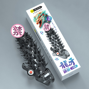 Anillo Vibrador para Pene Meleon Dragon Teeth Steel Cannon 5.5Cm Negro Translúcido para Adultos - Product Image 3