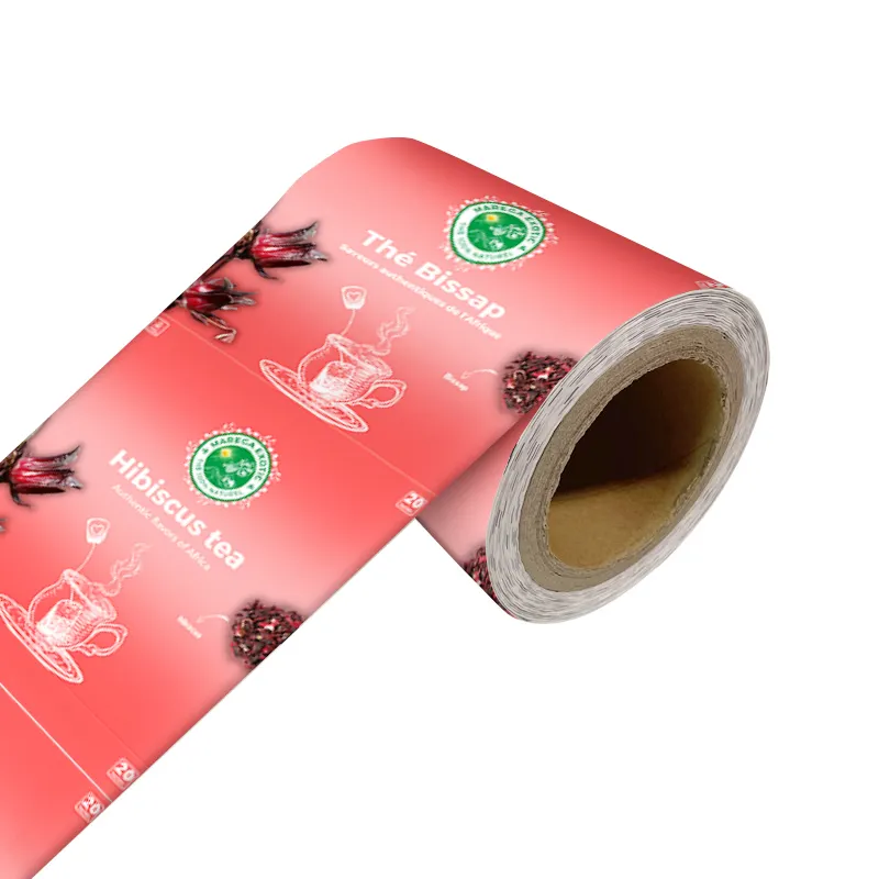 Stampa personalizzata opaca lucida uv flow pack rolling BOPP film per bustine esterne di tè bustine roll packaging