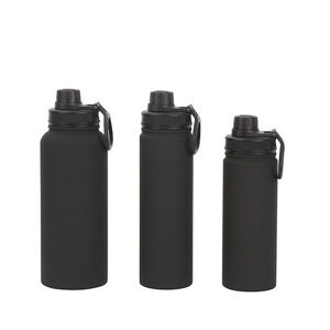 1-liter grey double-walled stainless steel thermal flask with wide mouth and leak-proof cap