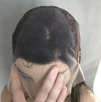 Perruque Casher Transparente en Dentelle Suisse HD, Lisse, Densité 130%, Brun Foncé Naturel avec Mèches, Sans Colle, Sheitel pour Femmes Blanches