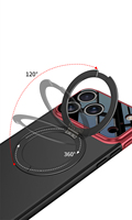Étui magnétique ultra-fin Ckk pour iPhone 17 Pro Max, antichoc et avec support rotatif, compatible charge sans fil, protection de l'objectif de l'appareil photo, en PC