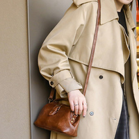 Sac à main élégant rétro style médical en cuir PU huilé avec bandoulière réglable pour femme, sac à bandoulière décontracté quotidien
