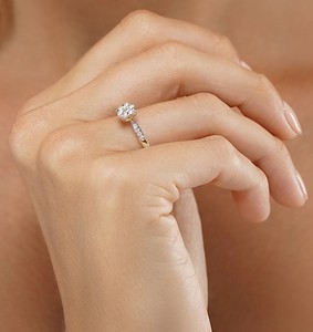 Anello <span class=keywords><strong>Solitario</strong></span> Personalizzato con <span class=keywords><strong>Diamante</strong></span> CVD da <span class=keywords><strong>1</strong></span> <span class=keywords><strong>Carato</strong></span>, Gioiello in Oro 9K 10K con <span class=keywords><strong>Diamante</strong></span> di Laboratorio - Product Image 5