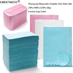 25/50/125 Piezas <span class=keywords><strong>de</strong></span> Almohadillas Desechables Plegables para Limpieza <span class=keywords><strong>de</strong></span> <span class=keywords><strong>Uñas</strong></span>, Mantel Impermeable, Papel para Práctica <span class=keywords><strong>de</strong></span> Manicura - Product Image 1