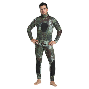 Protection de sécurité Combinaison de pêche Néoprène naturel 3mm 5mm 7mm Chaud Camouflage À Capuche Chasse Combinaison De Plongée Combinaison - Product Image 2