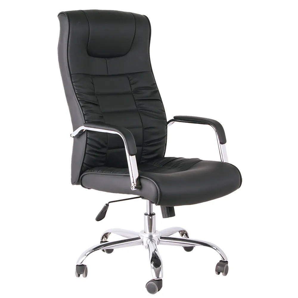 Silla de oficina de cuero cómoda negra éxito de ventas novedad silla de oficina comercial con respaldo alto ventas directas de fábrica