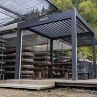 Pergola en aluminium Jiake 6063-T5 avec toit à lames motorisé pour ferme de champignons, terrasse, jardin, patio, espace extérieur, gazebo, pavillon