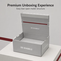 Boîte d'expédition en carton ondulé personnalisée, pliable, avec bande de déchirement, impression personnalisée, auto-adhésive, pour colis cadeaux, avec logo