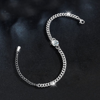 Bracelet bulle exclusif transfrontalier en tungstène et moissanite pour femme, design de niche luxe léger, chaîne cubaine plaquée rhodium