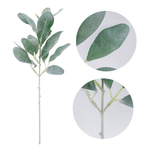 Feuilles d'eucalyptus artificielles Tainen, 37 cm, bouquet vert floqué, fleurs en soie, décorations de mariage - Product Image 5