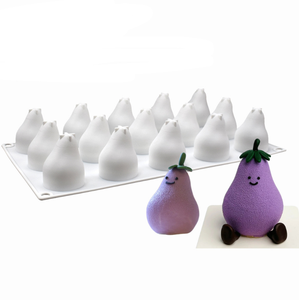 Molde antiadherente de silicona para pastel de Mousse de berenjena de pera de 15 cavidades, molde para hornear postre francés Flexible 3D, utensilios para hornear interesantes DIY - Product Image 1