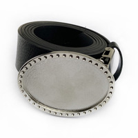 Boucle de ceinture ovale en métal strass coloré personnalisé pour décoration homme