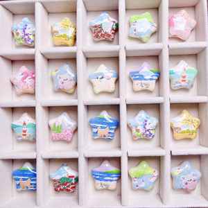 Pentagrama agujero recto cuenta Diy teléfono móvil cadena COLLAR COLGANTE Material Kawaii cabujón para accesorios de fabricación de joyas - Product Image 1