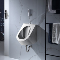WC mural ovale sans eau de luxe en acier inoxydable SS304, urinoir de salle de bain, toilettes en acier inoxydable, urinoirs