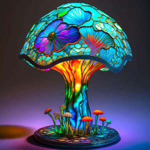Lampe de nuit en résine LED Lampe de table Champignon magique Intérieur Chargement USB Creative Colorful Luminescent Cadeaux fantaisie - Product Image 4