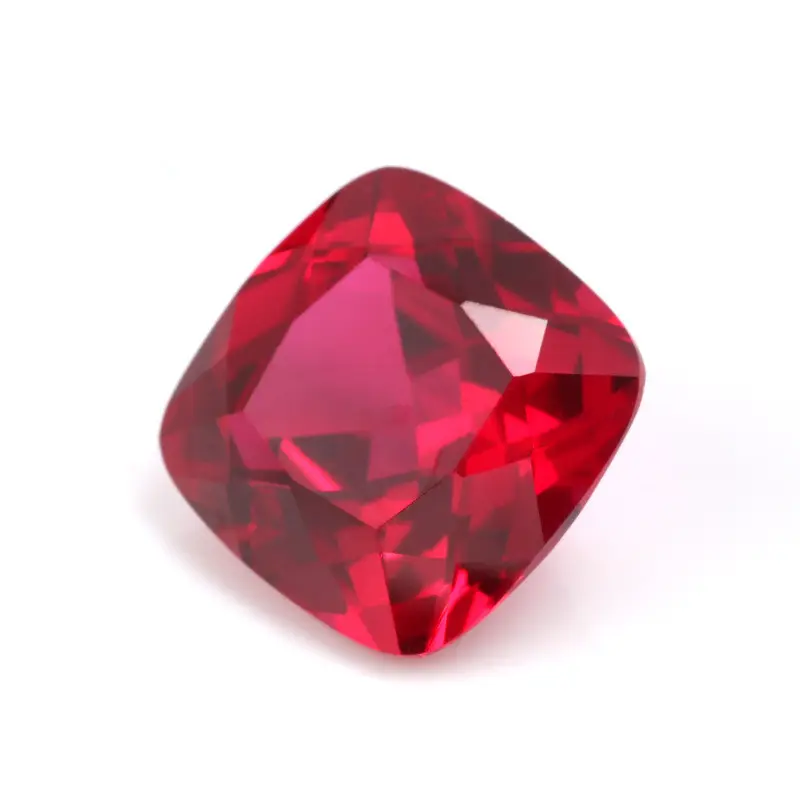 Phòng Thí Nghiệm Giá Tốt Nhất Tạo Ruby Cushion Cut 6X6Mm Đáy Tự Nhiên 5 # Corundum Tổng Hợp Ruby Cho Nhẫn